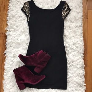 F21 Bodycon Dress w/ Metal Details on Shoulders